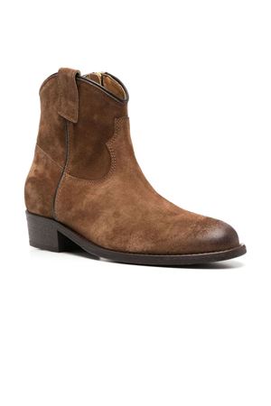 Brown calf suede ankle boots VIA ROMA 15 | 1476MARTORA